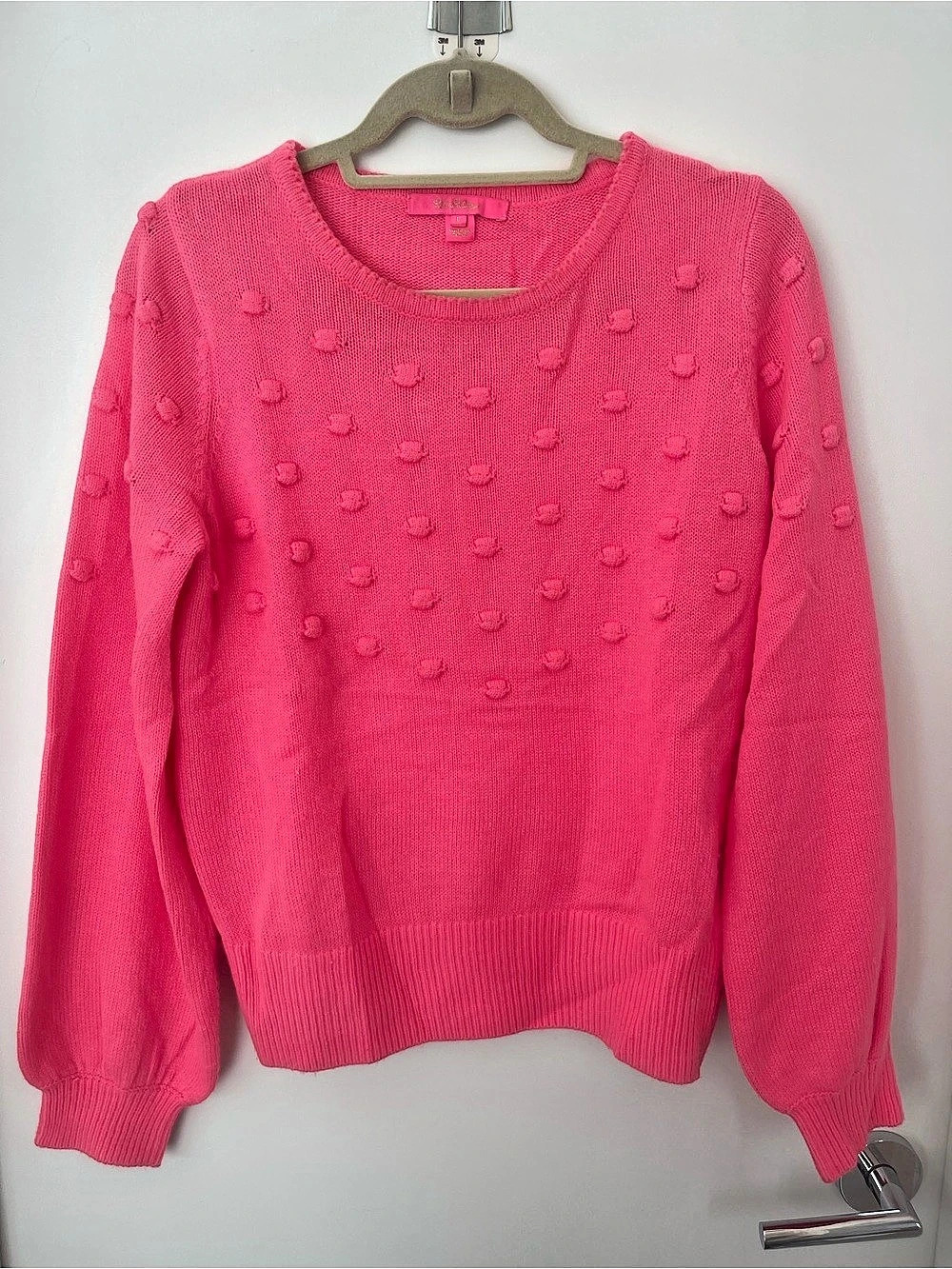 Lilly Pulitzer Textured Knit Pullover in Pink Size Large